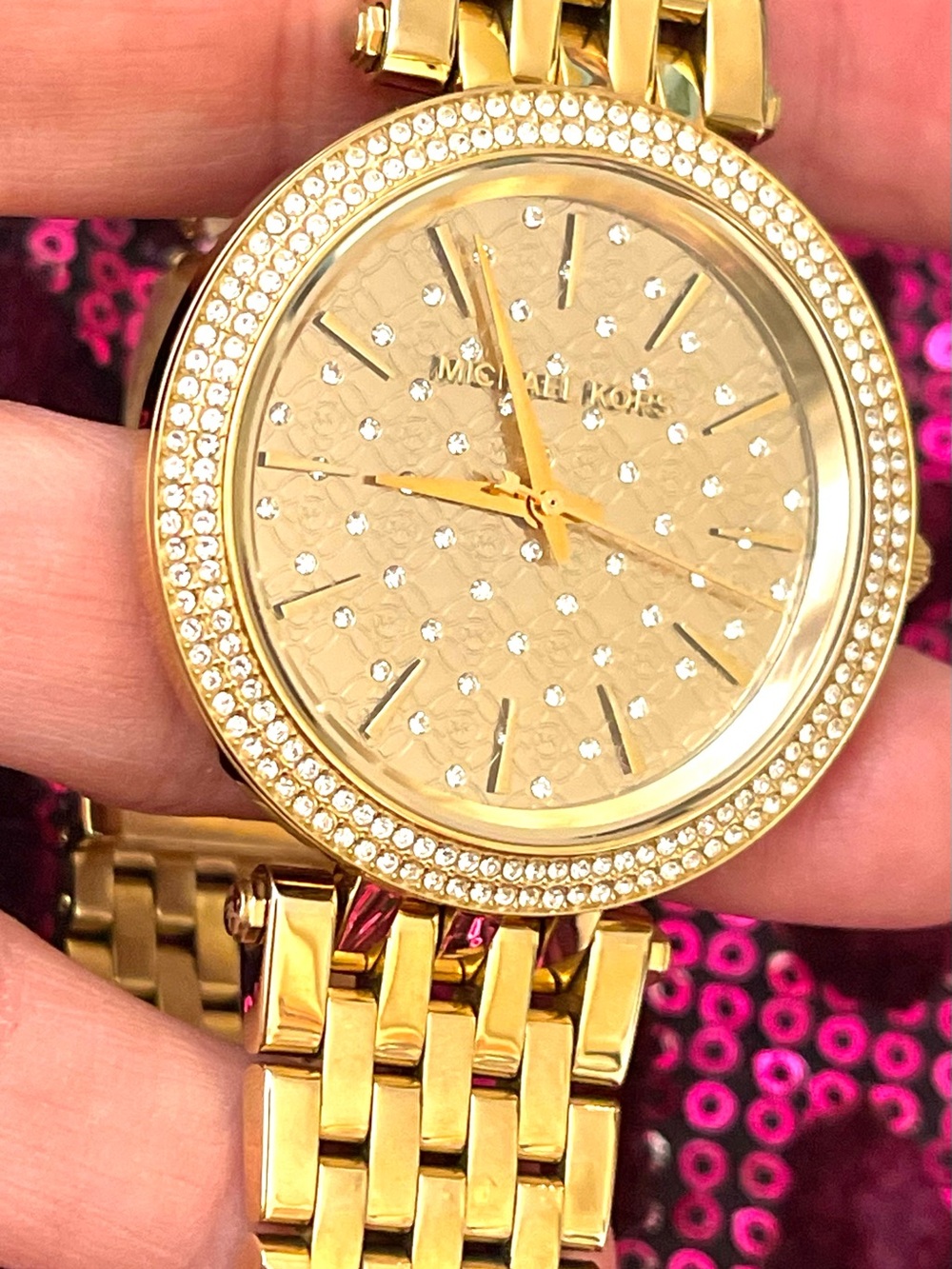 Michael Kors Gold Crystal-Embellished Women's Bracelet Watch